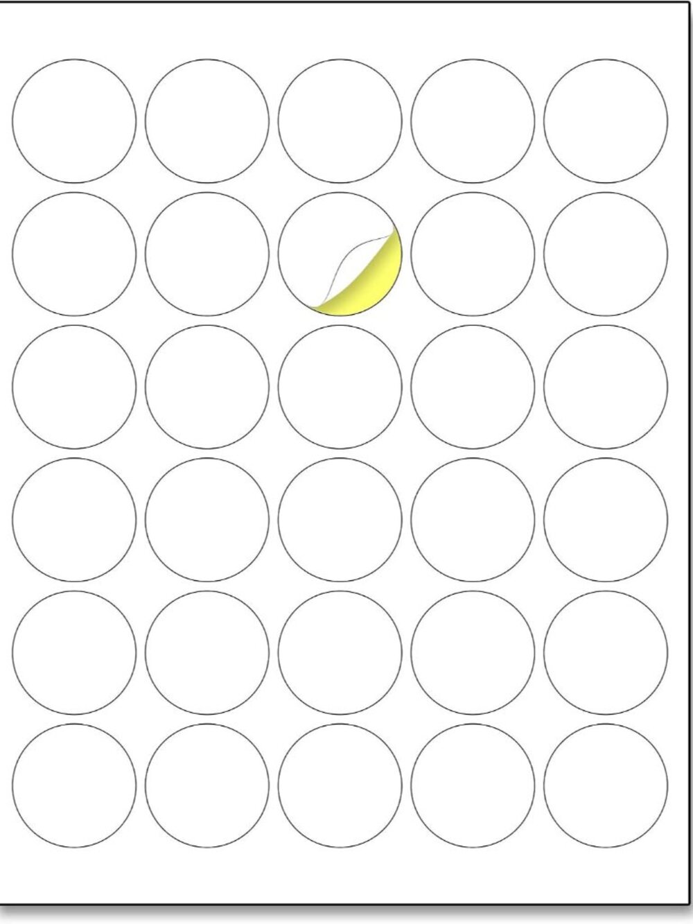 1.5 inch Round Labels Printable Circle Stickers - 8.5" x 11", 30 Sheets